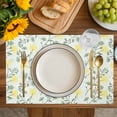 thumbnail image 4 of Yellow Spring Floral Placemats Set of 6, Flowers Leaves Pastoral Botanical Placemats for Dining Table, Place Mats for Kitchen Tabletop, Waterproof Wipeable Dining Table Mats Set, 4 of 9