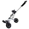 thumbnail image 3 of Foldable 3 Wheel Golf Push Cart, Lightweight Collapsible Golf Trolley with Foot Brake, One Second to Open and Close Compact Pull Caddy Cart, 3 of 14