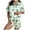 Light Green-k, variant on Womens Silk Satin Pajama Set Printed Short Sleeve Sleepwear Button Down Pajama Shorts Sets Women's Fashion Daily Loungewear ( Red-a Size: S )