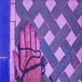thumbnail image 1 of Ahgly Company Machine Washable Indoor Square Transitional Purple Mimosa Purple Area Rugs, 7' Square, 1 of 7
