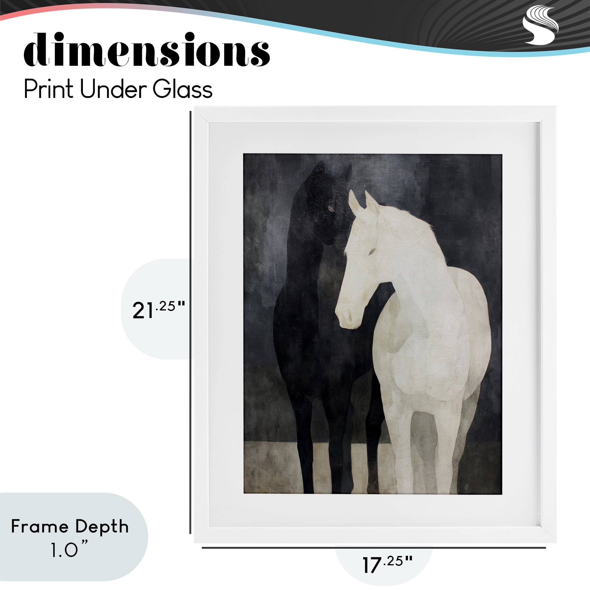 Stupell Industries Equine Twins Of Wind White Framed Print Under Glass, design by Svetlana Aleynikova