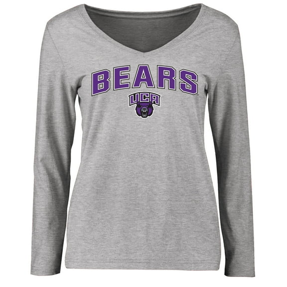 Women's Ash Central Arkansas Bears Proud Mascot Long Sleeve T-Shirt