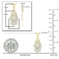 thumbnail image 5 of Dazzlingrock Collection Round White Diamond Hamsa Hand Double Heart Dainty Pendant for Women with 18 Inch Gold Chain (0.19 ct. Color I-J, Clarity I1-I2) in 18K Yellow Gold, 5 of 6