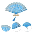 thumbnail image 3 of Unique Bargains Tassel Folding Fan 1 Pc for Weddings Parties Sky Blue, 3 of 5