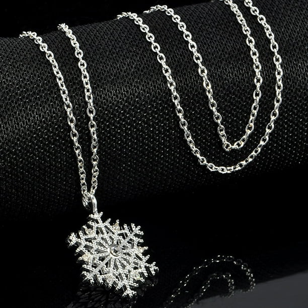 Collar gargantilla de cristal con colgante de copo de nieve para mujer, joyas, collares y colgantes