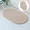 Beige, variant on 2 Piece Bath Mat Set - Charcoal Grey Oval Solid Bordered Bathroom Mat Soft Plush Thick