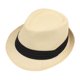 thumbnail image 3 of Moda Hombres Mujeres Sombrero de Paja Cinta de contraste Fedora Sombrero rizado Unisex Panamá J CACAGOO Sombrero de copa, 3 of 7