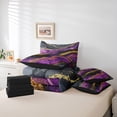 thumbnail image 5 of Feelyou Modern Marble Stone Bedding Comforter Set 7 Pieces for Adult, Abstract Artwork Full Bedding Set, Purple Gold Marbling Reversible Fitted Sheet Flat Sheet, Super Cozy Room Decor, 5 of 7