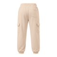 thumbnail image 5 of Lullu Girls Sweatpants Casual Athletic Joggers Cozy Cargo Pants, Beige, Sizes 5-14, 5 of 5