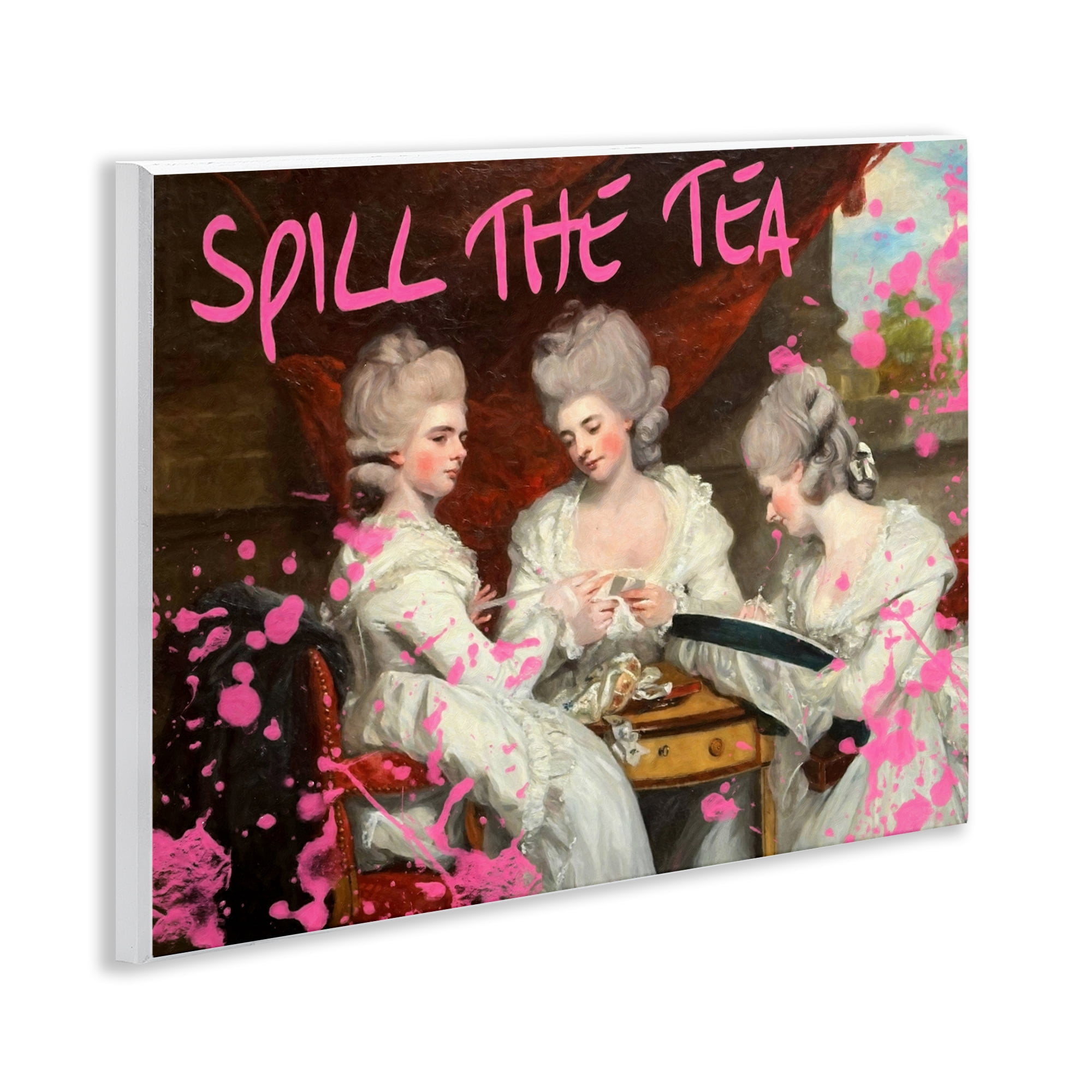 Stupell Industries Spill The Tea Iconic Ladies Wall Plaque Art, design by Grotto Studios