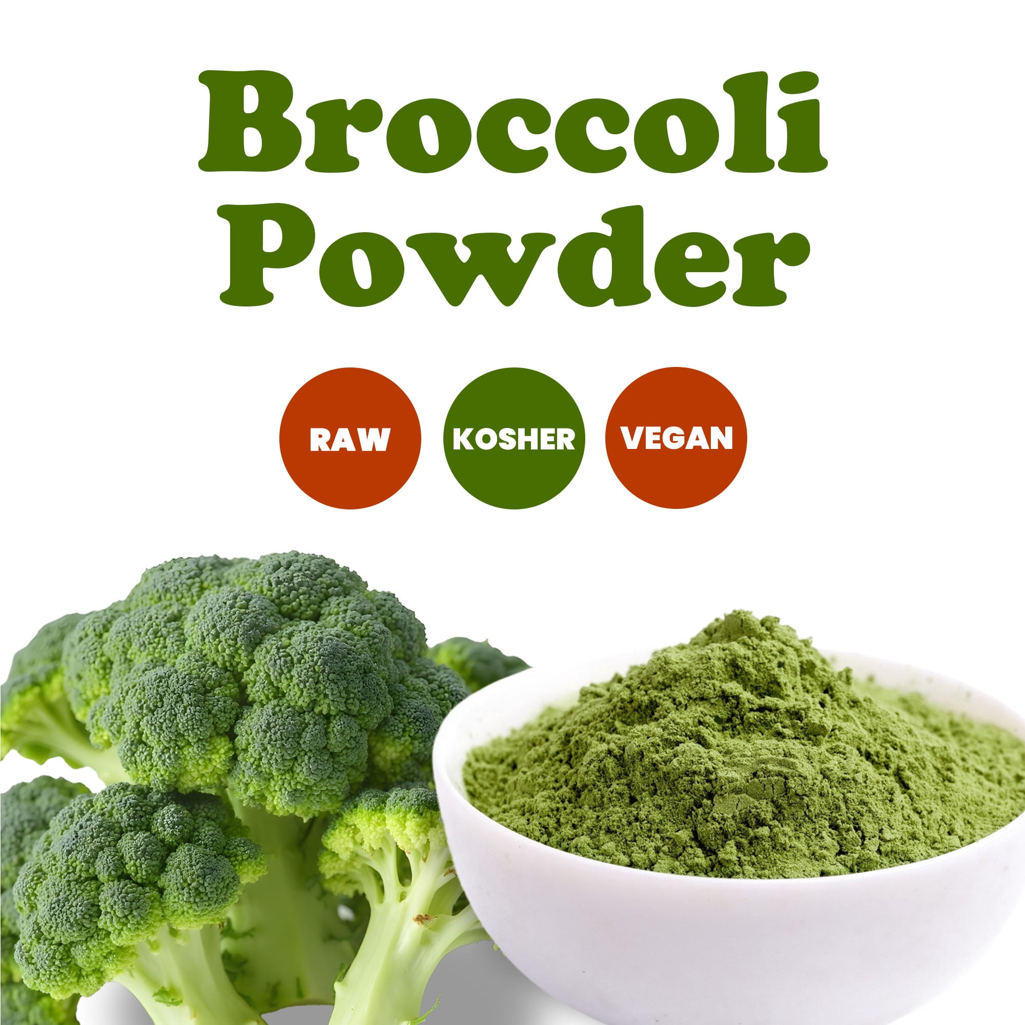 Broccoli Powder, 5 Pounds – Nutrient-Rich Green Superfood for Smoothies, Shakes and Cooking, High in Fiber, Vitamins and Antioxidants, Vegan, Kosher, Bulk - by Food to Live