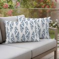 thumbnail image 4 of Spring Summer Blue Plant Pillow Covers 2 Pack Flowers Leaf Rustic Farmhouse Pillowcase Waterproof Outdoor Throw Pillow Cover for Patio Balcony Rectangular Cushion 20”x12”, 4 of 9