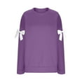 thumbnail image 4 of Busydd Plus Size Women's Sweatshirts Casual Fashion Solid Color Sweatshirts for Women Loose Oversized Long Sleeve Crewneck Sweatshirt S, 4 of 6