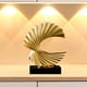 thumbnail image 1 of Estatua de Ola de océano Macarena Escultura Abstracta Resina Dorado, 1 of 8