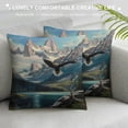 thumbnail image 3 of Orinice Eagle Mountain Lake Range Graphic Decorative Cushion Throw Pillow Cover 12x12in, 3 of 5