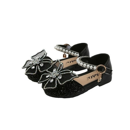 

Gomelly Girl s Flats Ankle Strap Mary Jane Sandals Comfort Princess Shoe Slip Resistant Dance Shoes Girls Kids Black 6C