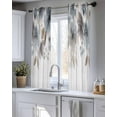 thumbnail image 5 of Blue Brown Spring Floral Sheer Curtains 39 Inch Length 2 Panels Set for Living Room/Bedroom, Watercolor Botanical Vintage Kitchen Curtains Grommet Semi-Sheer Curtains Window Treatments 27.5"x39"x2, 5 of 7