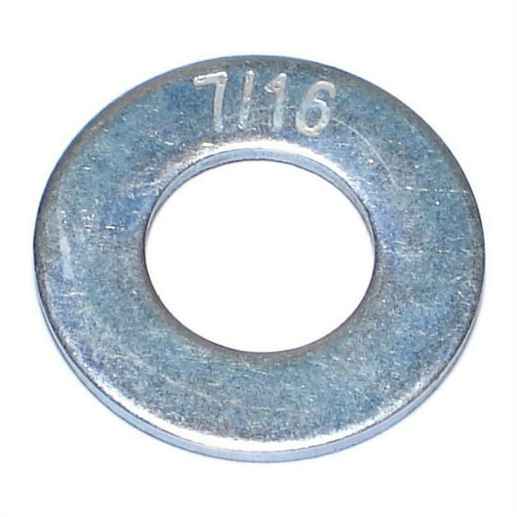 7/16" x 15/32" x 59/64" Zinc Plated Grade 8 Steel SAE Flat Washers FLWSRS-069