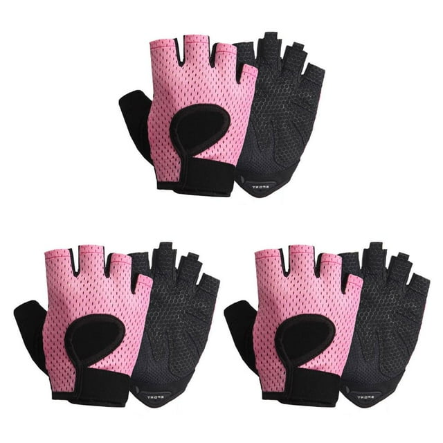 maskred 1 Paire de Gants de Sport Cyclisme Pêche Demi-Doigt Été Mitaines Respirantes Protection des Mains Rose m 3Set
