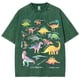thumbnail image 3 of Camiseta de mujer con estampado de dinosaurio de dibujos animados en color, holgada, holgada, de gran tamaño, de color liso, de manga corta, estilo retro americano, informal, a la moda, 2024, 3 of 4