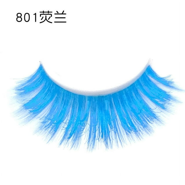 Zhuge Pestañas de colores, pestañas de visón, racimos de pestañas de colores esponjosos, pestañas postizas de ojo de gato, largas y gruesas, rizadas, 3 pares (A35)
