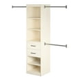 thumbnail image 6 of GDF Studio Closet Organizer with 5 Shelves, 2 Drawers and 3 Adjustable Hanging Rods, Ivory, 6 of 9
