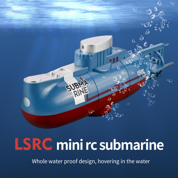 Barco submarino RC Modelo 6CH Control remoto Barco de buceo Juguete eléctrico (Azul)