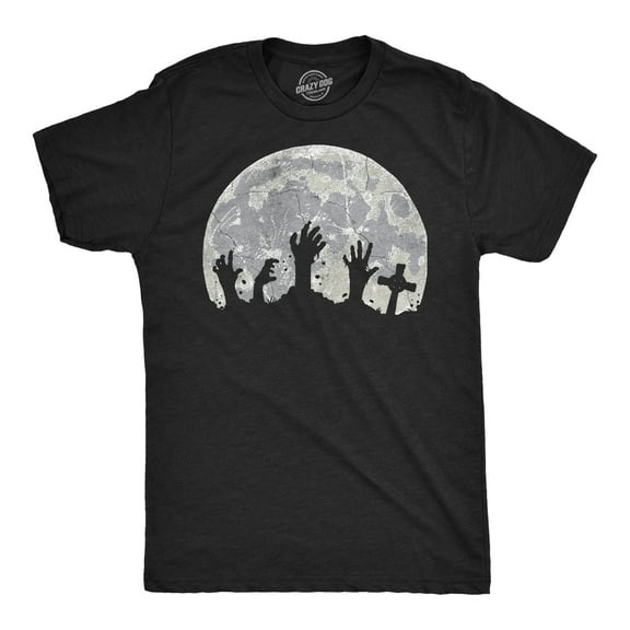 Mens Funny T Shirts Zombie Hands Moon Sarcastic Halloween Graphic Novelty Tee For Men Graphic Tees