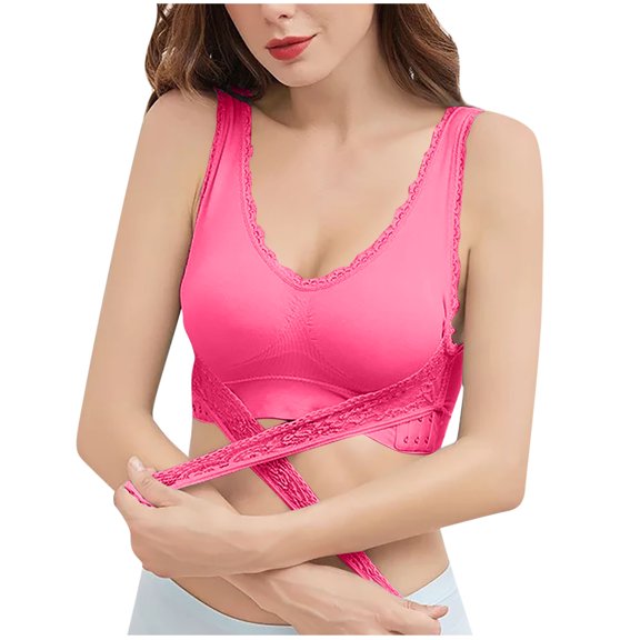 Ashirexll Bras for Women No Underwire, Push Up Bra, Solid Color Bra Hollow Out Wireless Everyday