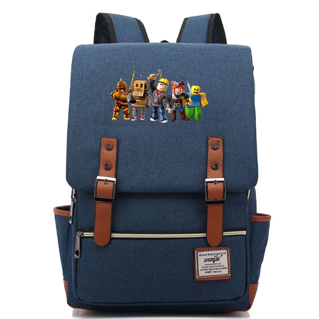 ROBLOX-mochila bidimensional con hebilla de cinturón para hombre y mujer, bolso escolar informal, juego de dibujos animados, periférico, juvenil, estudiante, nuevo