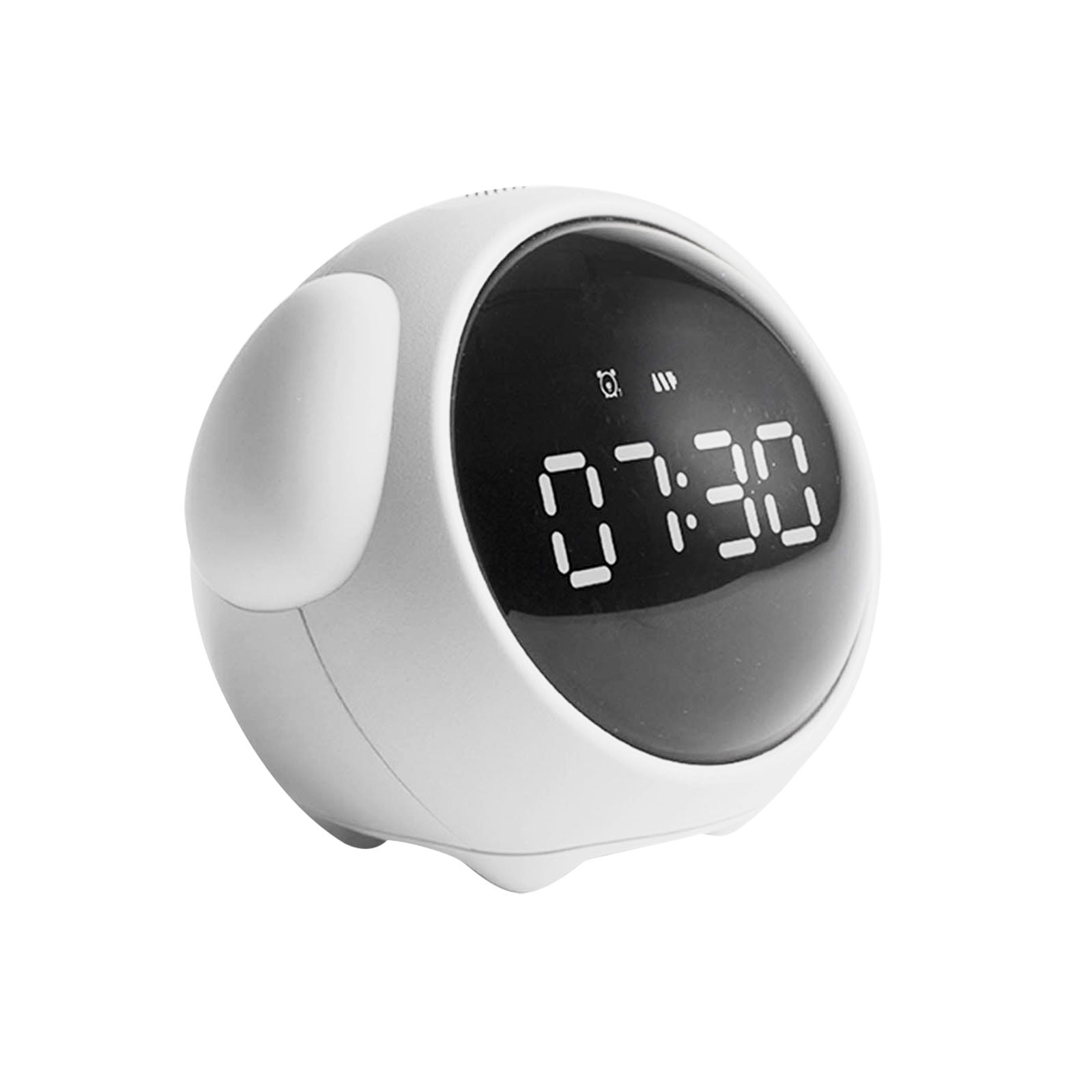 Black White Plastic Round Sports "Ice" style Bedside Alarm Clock Novelty Gift 