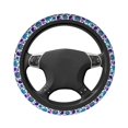 thumbnail image 3 of XMXY Car Steering Wheel Cover, Blue Skull Purple Bone Non-Slip Jeep Truck Universal Elastic Steering Wheel Protector 15 inch, 3 of 8