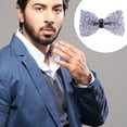 thumbnail image 4 of Linyer Rhinestone Bows Crystal Ties Ornamental Necktie Fashionable Knot Festive Adjustable Pre-tied Feast Clothing Accessory 6, 4 of 6