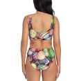 thumbnail image 3 of Kdxio Easter Eggs Print Women's 2 Piece High Waisted Wrap Spaghetti Strap Summer Swimsuit Bikini Set-X-Large, 3 of 7