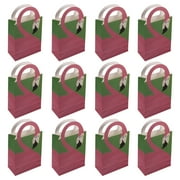 12pcs Flamingo Pattern Handbag Chic Paper Gift Bag Party Souvenir Bags