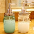 thumbnail image 3 of 480ml Bathroom Lotion Liquid Soap Stainless Steel Mason Jar Dispenser with Brush, 3 of 8