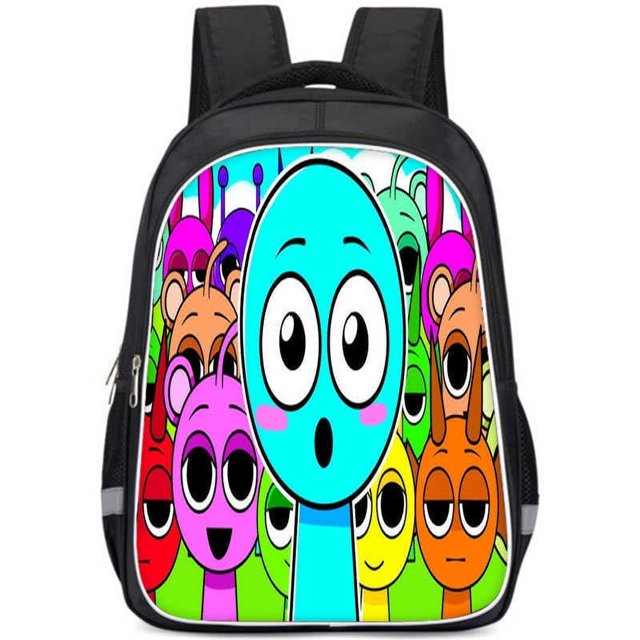 Rhythm box backpack Sprunki 16 inch double layer backpack large capacity student children's school bag hot sale