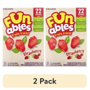 (2 pack) Funables Fruity Snacks, Strawberry Fruit Flavored Snacks, 0.8 Ounce Pouches (22 Count)