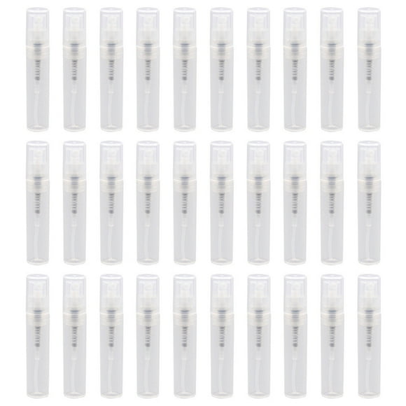 BRIGHTFUFU 30pcs de plástico Botellas vacías Dispensadores de viaje de perfume Botellas de almacenamiento Afirivadores 3 ml