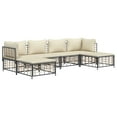 thumbnail image 3 of vidaXL 6 Piece Patio Lounge Set with Cushions Anthracite Poly Rattan, 3 of 8