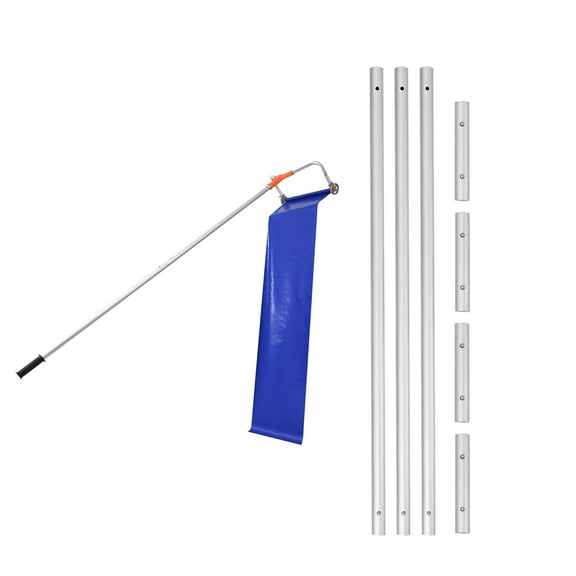 KFFKFF Snow Roof Rake, 17 in Aluminum Blade, 4.1-17.2 ft Adjustable Roof Snow Scraper with Wheels & Slide, Lightweight Tool for Clearing Rooftop Snow, Leaves, and Debris