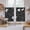 Black, variant on Black White Postmarks Kitchen Curtains 63 Inch Length, Modern Abstract Lines Motifs Tiers Curtains for Living Room Berdoom Bathroom, Light Filtering Drapes Window Treatment 2 Panels 42"Wx63"L