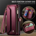 thumbnail image 6 of CaseMe Leather for Google Pixel 11 Pro XL Case Wallet【RFID Blocking】with 10-Card Holder Zipper Bills Slot, Soft PU Leather Magnetic Shoulder Wrist Strap for Google Pixel 11 Pro XL Wallet Case Women, 6 of 10