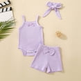 thumbnail image 2 of Ccpelsie Girls Summer Clothing Sets Ruffle Tank Tops and Shorts Cute 2 Piece Outfits 3-10 Years(Purple,6-12 Months), 2 of 8