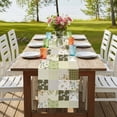 thumbnail image 4 of Table Runners 90 Inches Long Dress Scarves, Spring Floral Farmhouse Coffee/Dining/Kitchen Table Runner for Living Room, Yellow Flowers Botanical Patchwork Grid Bohemia 13x90 Inch, 4 of 9