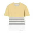 thumbnail image 3 of Womens Summer Tops Crew Neck Short Sleeve T Shirt Color Block Striped Tee Tops Fashion Loose Casual Travel Clothes, 3 of 3