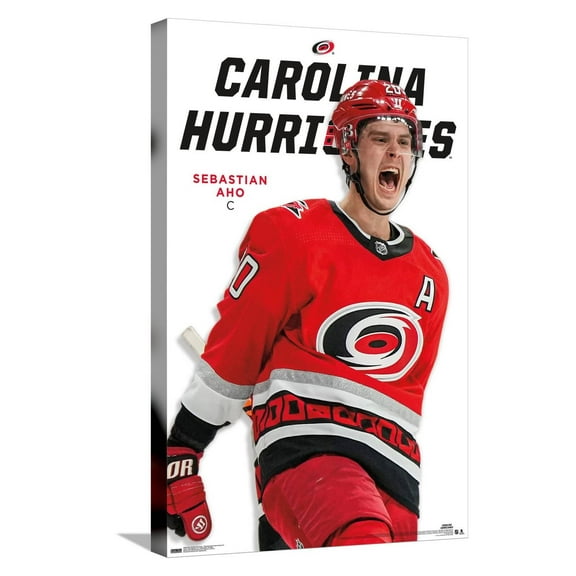 NHL Carolina Hurricanes - Sebastian Aho Feature Series 23 Canvas Wall Poster, 14.725" x 22.375"