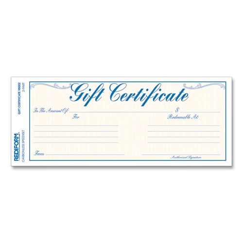 Gift Certificates with Envelopes, 8.5 x 3.67, Blue/Gold with Blue Border, 25/Pack Gift Certificates with Envelopes, 8.5 x 3.67, Blue/Gold with Blue Border, 25/Pack