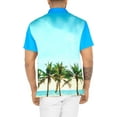 thumbnail image 2 of LA LEELA Men's Hawaiian Shirts Short Sleeve Button Down Shirt Mens Summer Shirts Casual Beach Vacation Hawaii Island Shirts for Men Funny M Palm Tree, Blue, 2 of 6