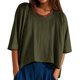 thumbnail image 1 of Top corto oversize para mujer: manga corta, corte holgado, diseño fluido, perfecto para looks informales, ropa de estar por casa y capas en verano., 1 of 4